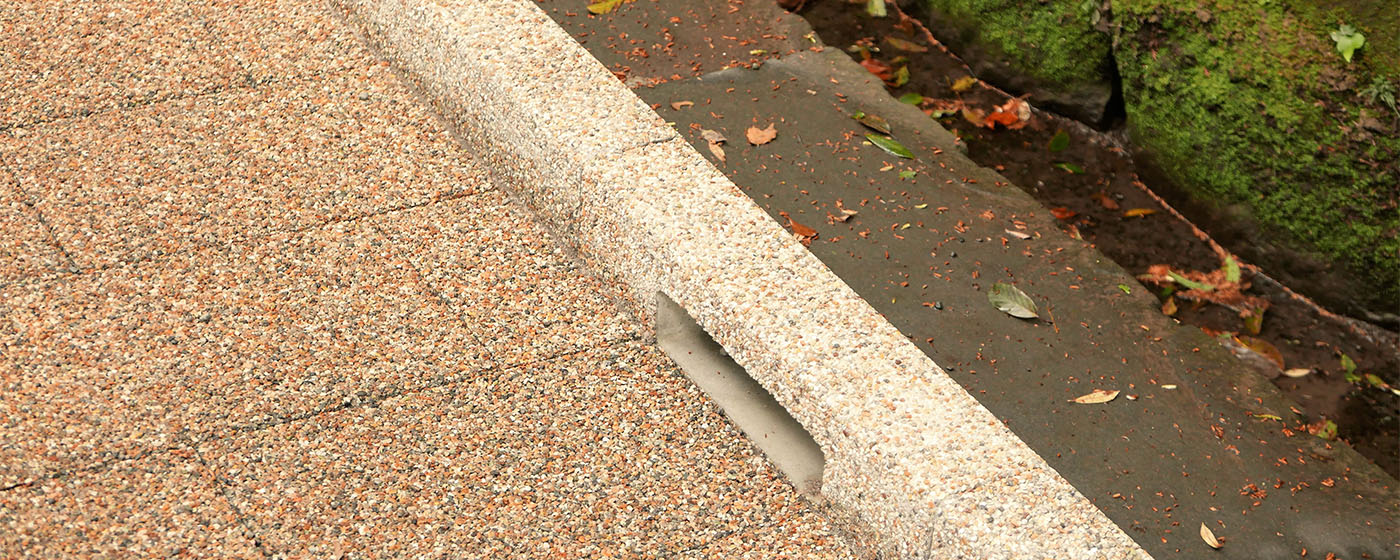 明治神宮内苑参道脇石板舗装工事に洗出平板が採用されました。